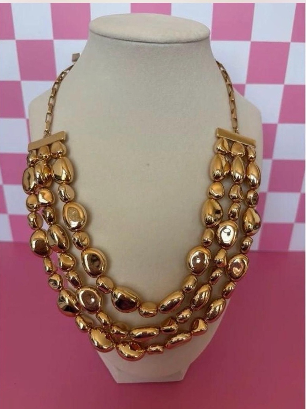 A new day Gold-Tone Multi-Strand Pebble Statement Necklace